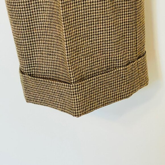 Vintage Lauren Ralph Lauren 100% Wool Houndstooth Plaid Trousers Pants Cuffed 4P - Picture 4 of 6